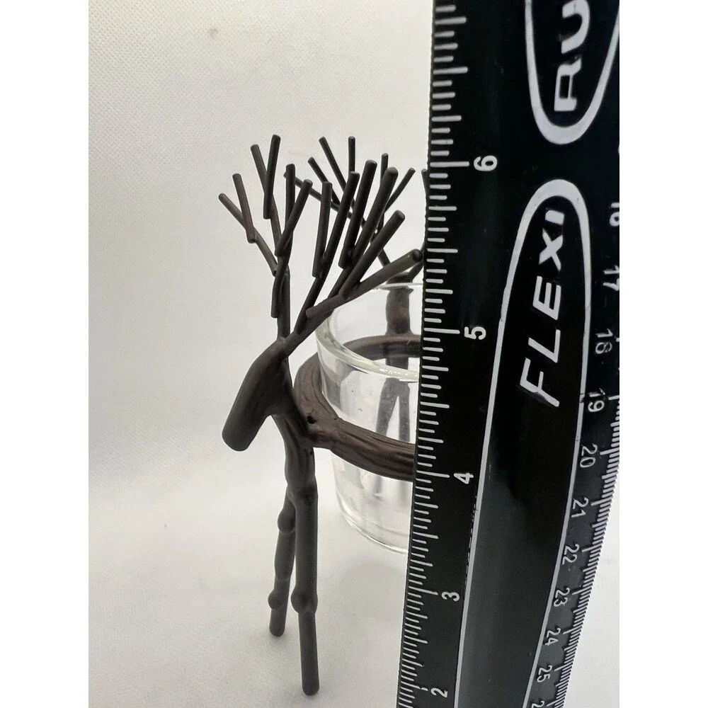 Yankee Candle Reindeer Buck Deer Metal Votive Candle Holder Rustic Holiday
